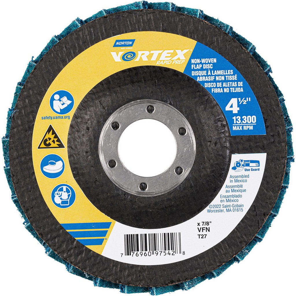 NORTON Norton 77696097542 Flap Disc 4-1/2 in Type 27 Aluminum Oxide