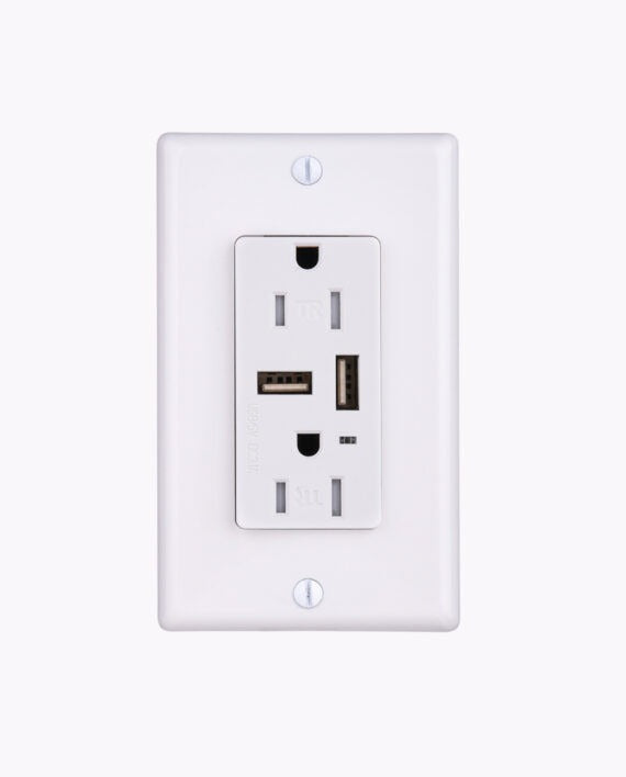 CYBER TECH LIGHTING Cyber Tech Lighting OT2-2USB Multi-Plug USB Wall Outlet 3.1 Amp (2 Sockets) OT2-2USB