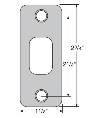 KWIKSET Kwikset 85279-009 Round Corner Deadbolt Strike Satin Nickel