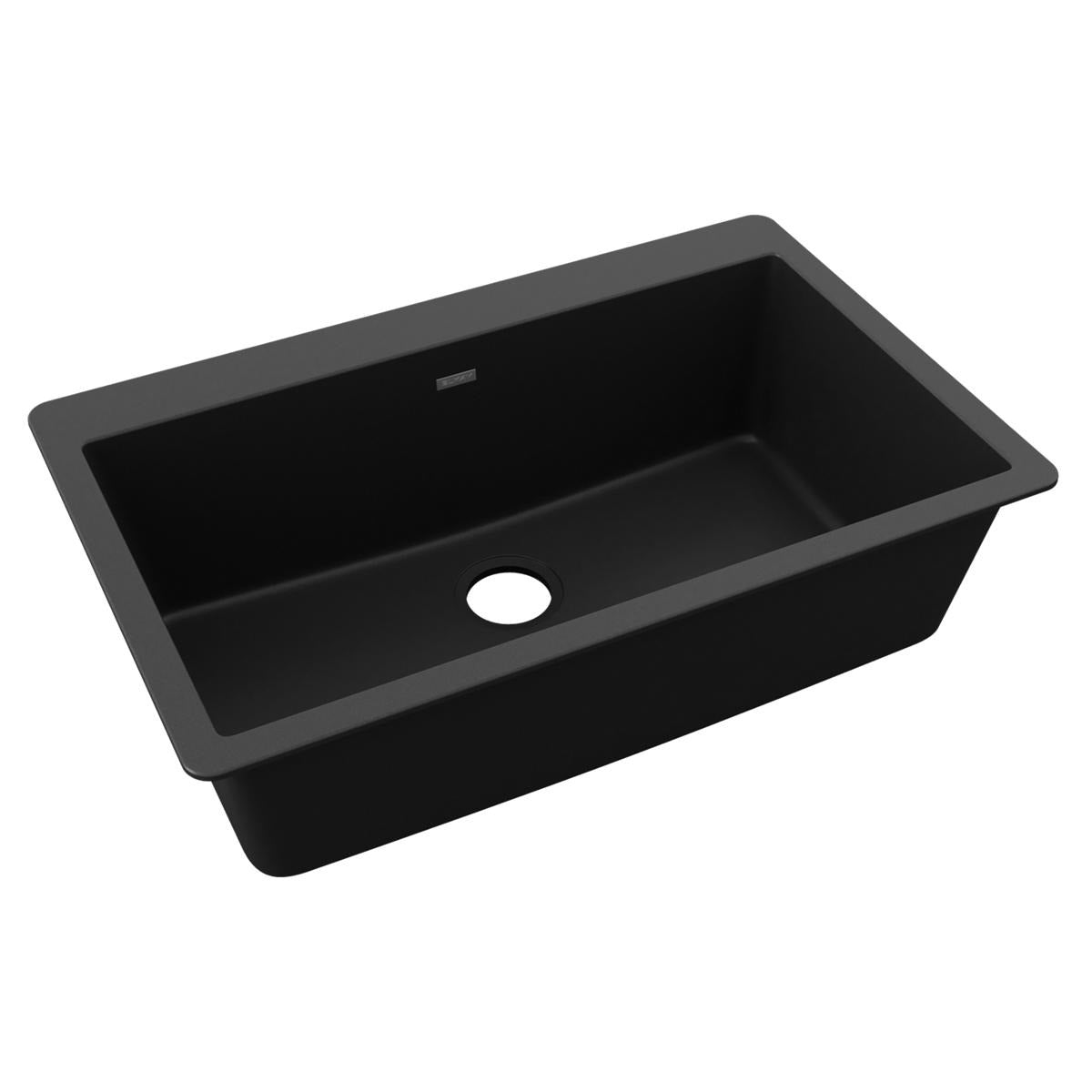 BSC PREFERRED Bsc Preferred ELGR13322BK0 Single Bowl Quartz Sink 33in