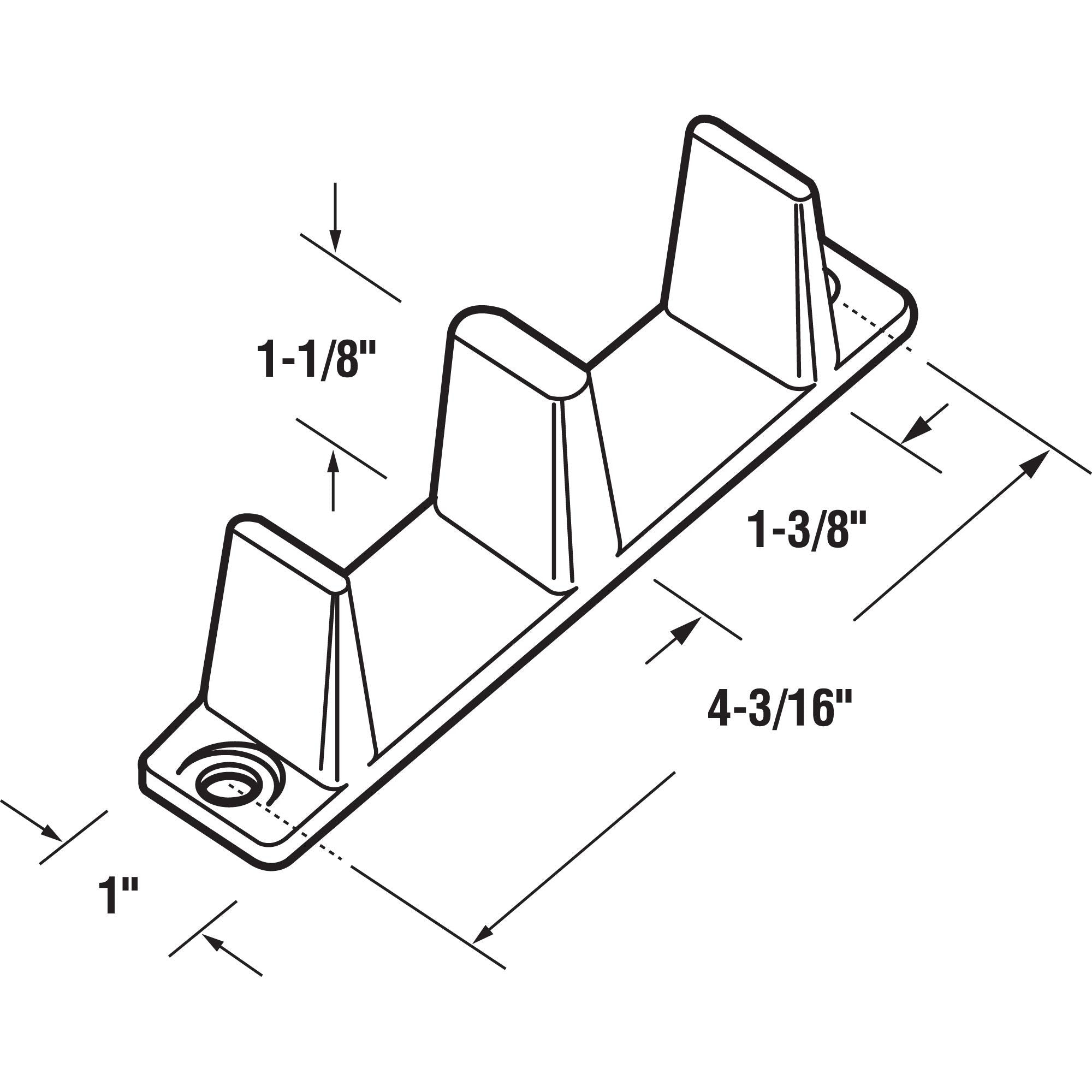 PRIME-LINE Prime-line N6563 Sliding Closet Door Bottom Guide