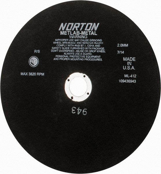 NORTON Norton 66253322099 Cutoff Wheel 12in Aluminum Oxide Type 1