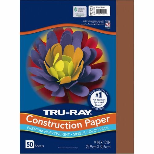 PACON Pacon PAC103025 Construction Paper 9x12 Brown 50 Pack