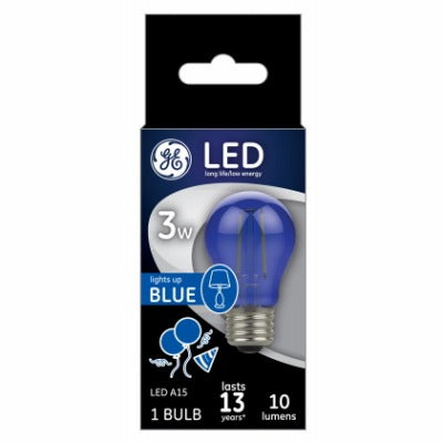 GE G E Lighting 93116857 Led A15 Blue Party Bulb 3W 4 Pack