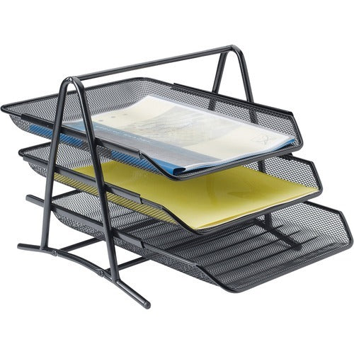 LORELL Lorell LLR90206 Three-tier Mesh Desk Tray Organizer