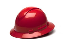 Pyramex HP54120 Ridgeline Full Brim Hard Hat Red 4 Pt Ratchet Suspension