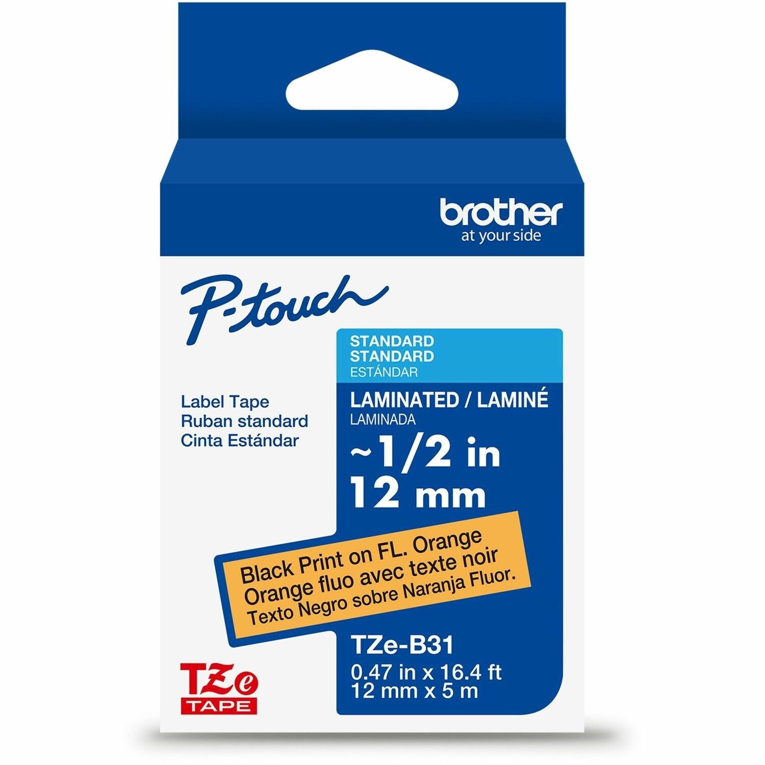 BROTHER Brother BRTTZEB31CSG P-touch TZe Laminated Label Tape (0.47 in x 26.20 ft) TZEB31G