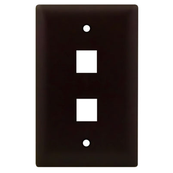 Legrand WP3402BR On-Q WP3402-BR 1-Gang 2-Port Brown High Impact Flame Retardant Plastic Keystone Wallplate