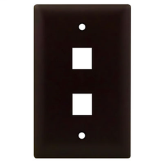 Legrand WP3402BR On-Q WP3402-BR 1-Gang 2-Port Brown High Impact Flame Retardant Plastic Keystone Wallplate