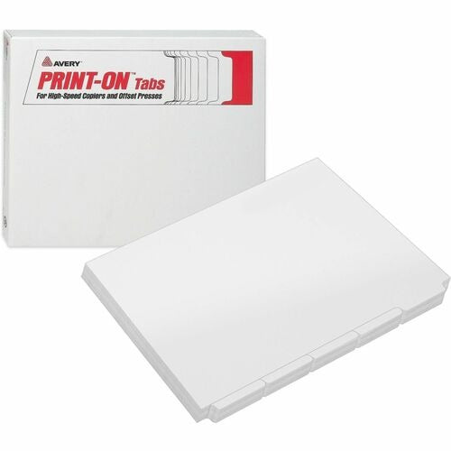 AVERY Avery AVE20405 Print-on Label Tabs 8.5x11 White 5-tab 30-pack