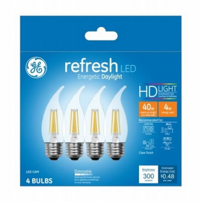GE G E Lighting 45661 4W Led Candle Bulb 4 Pack Daylight