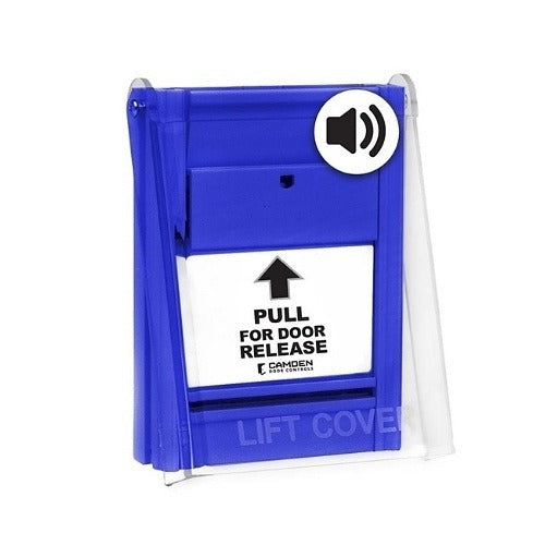 CAMDEN DOOR CONTROLS Camden CM-701SO-PC Blue Pull Door Release Station