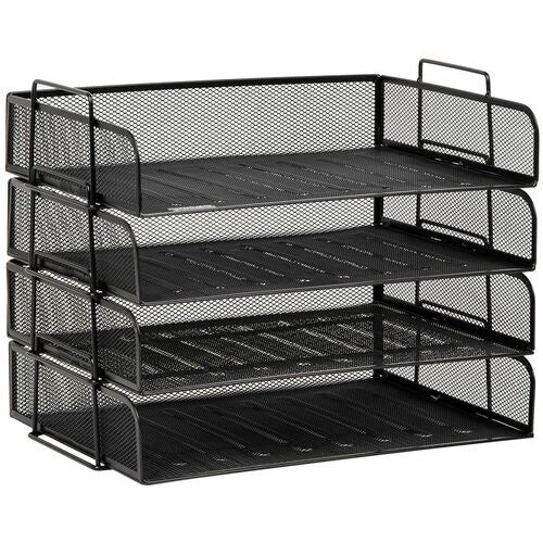 MIND READER Ems Mind Reader Llc EMSDSTACK4BLK 4-tier Letter Tray