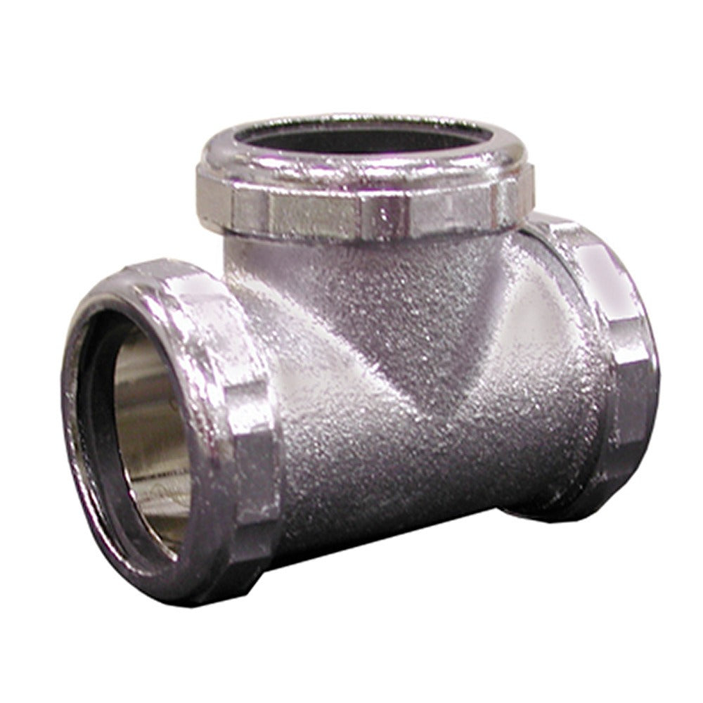 JONES STEPHENS Jones Stephens C74105 Faucet Tee 1-1/2 in. Slip Joint Chrome Plated Satin