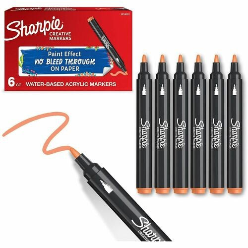 SHARPIE Newell Brands SAN2218122 Bullet Tip Paint Marker Orange 6pk