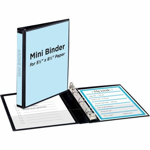 AVERY Avery AVE27725 Mini View Binder 1/2 in Rings Black