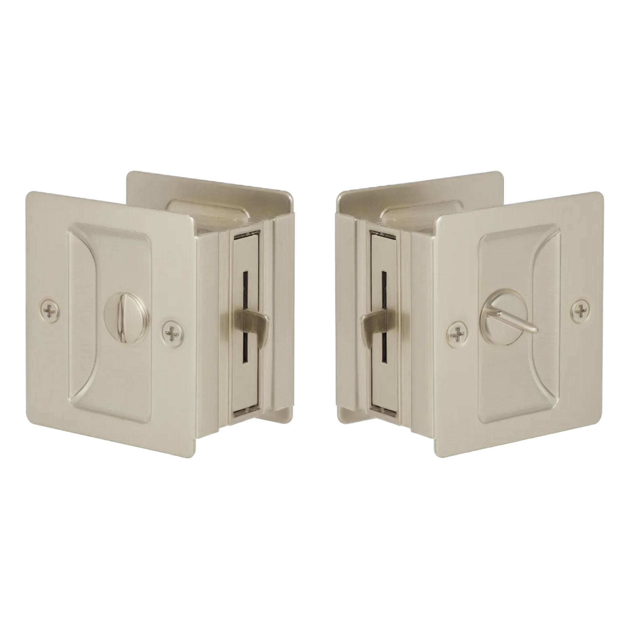 EMTEK Emtek EEPDSQU65SN Square Privacy Pocket Door Lock