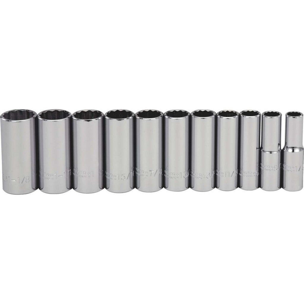 PROTO Proto J54104 Deep Socket Set 11 Pc 1/2 in Drive
