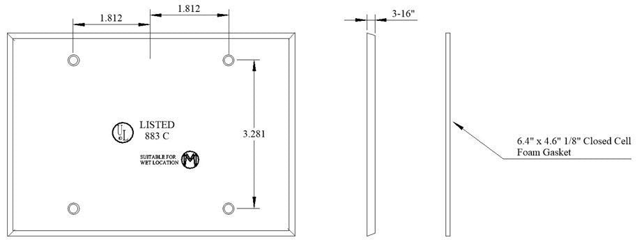 MULBERRY METAL PRODUCTS Mulberry Metal Products 30284 Weatherproof electric box cover blank cover 3-gang