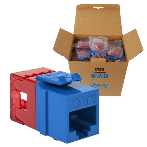 ICC Icc IC107F6RBL Cat 6 Modular Jack Insert 400 Pack Blue