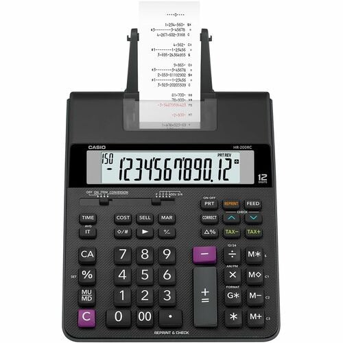 CASIO Casio CSOHR200RC Printing Calculator 12-digit Dual Power