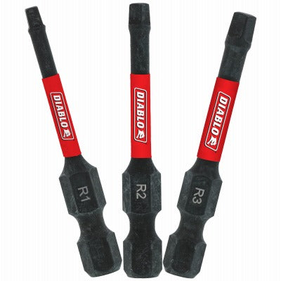 DIABLO Freud DSQV2-S3 Square Driver Bit Set 3 Piece 2 Inch