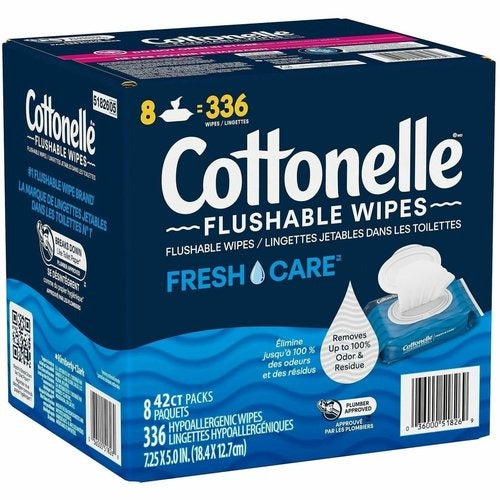 KIMBERLY-CLARK Kimberly-Clark KCC51826 FreshCare Flush Wipes (8/Box) 51826