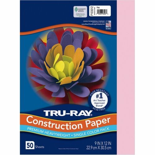 PACON Pacon PAC103012 Construction Paper 9x12 Pink 50-pack