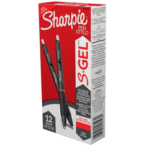 SHARPIE Newell Brands SAN2096166 Retractable Gel Pen Red 12 Pack