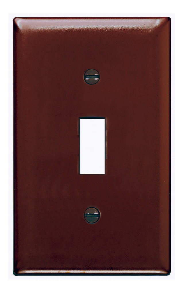 Pass & Seymour TP1 Wallplate STD 1 4.7in H X 2-3/4in W Brown