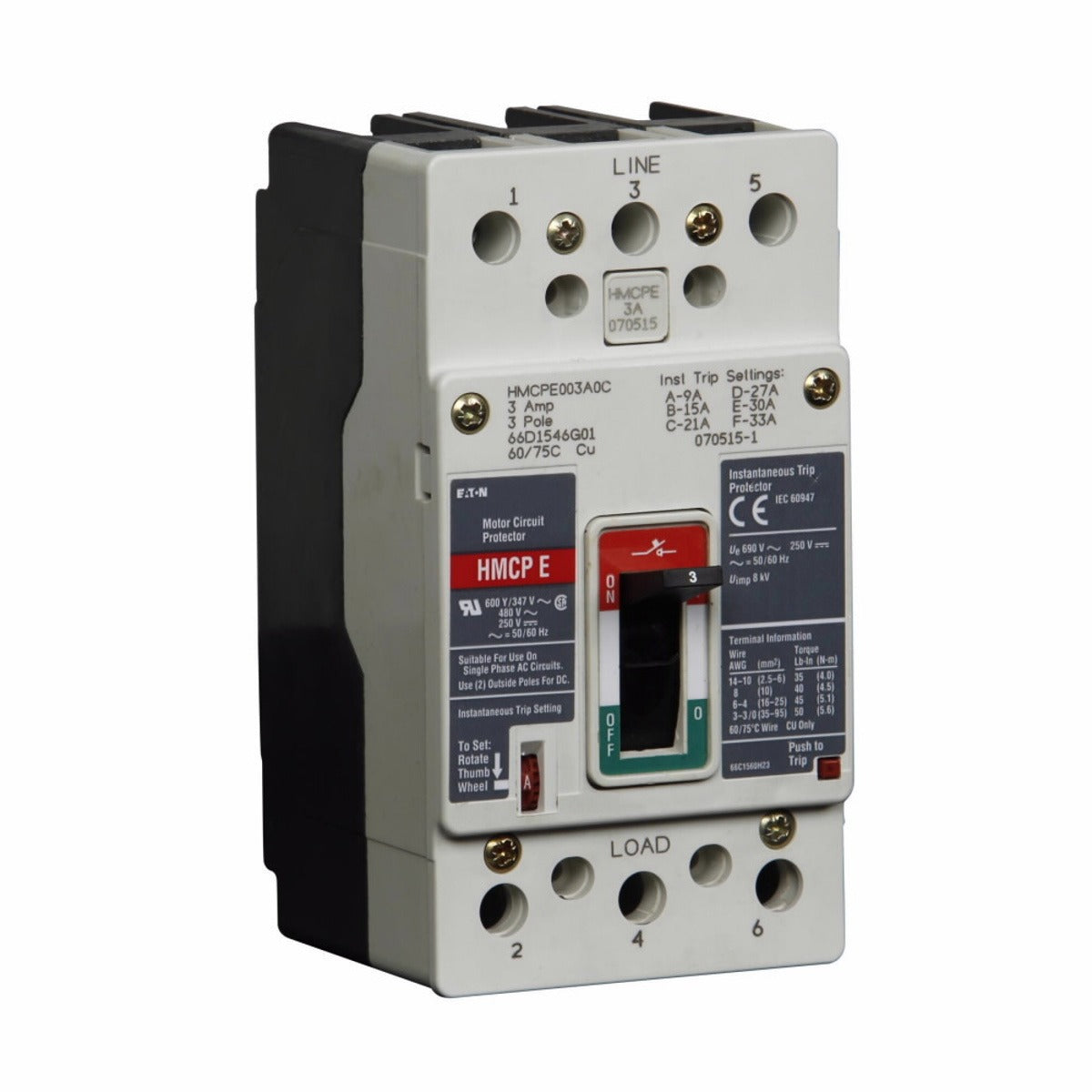 EATON Eaton HMCPE015E0C Motor Circuit Protector 15 A (Frame J-K)