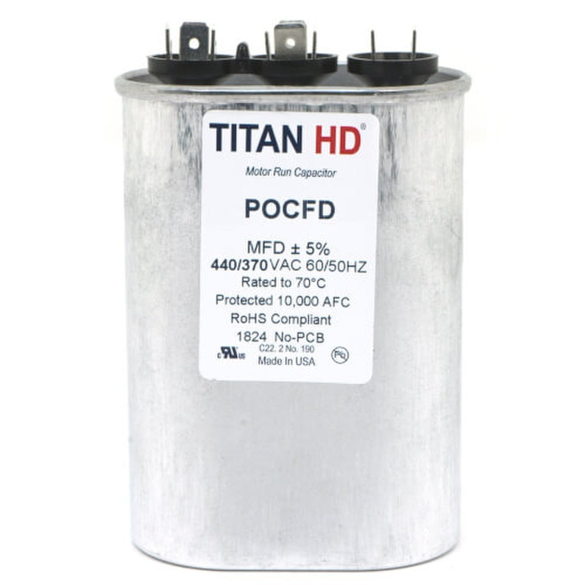 PACKARD Packard POCFD5075 Dual Capacitor 50+7.5 Mfd 370/440V (Oval)