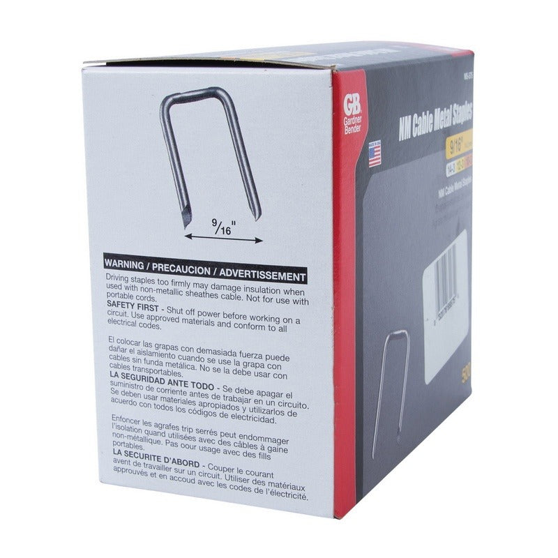GARDNER BENDER Gardner Bender MS-575 Metal Staple 9/16 in 3-Conductor #10 #12 #14 (500/Box)