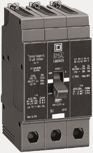 SCHNEIDER ELECTRIC Square D EJB34025 25A 480V 3-pole Bolt on Circuit Breaker