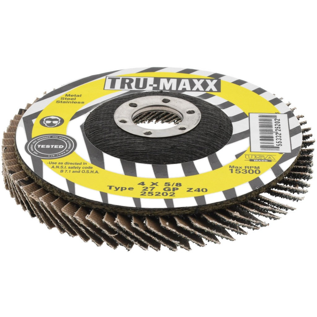 TRU-MAXX Tru-maxx 66254442913 Flap Disc 40 Grit 4 in Type 27