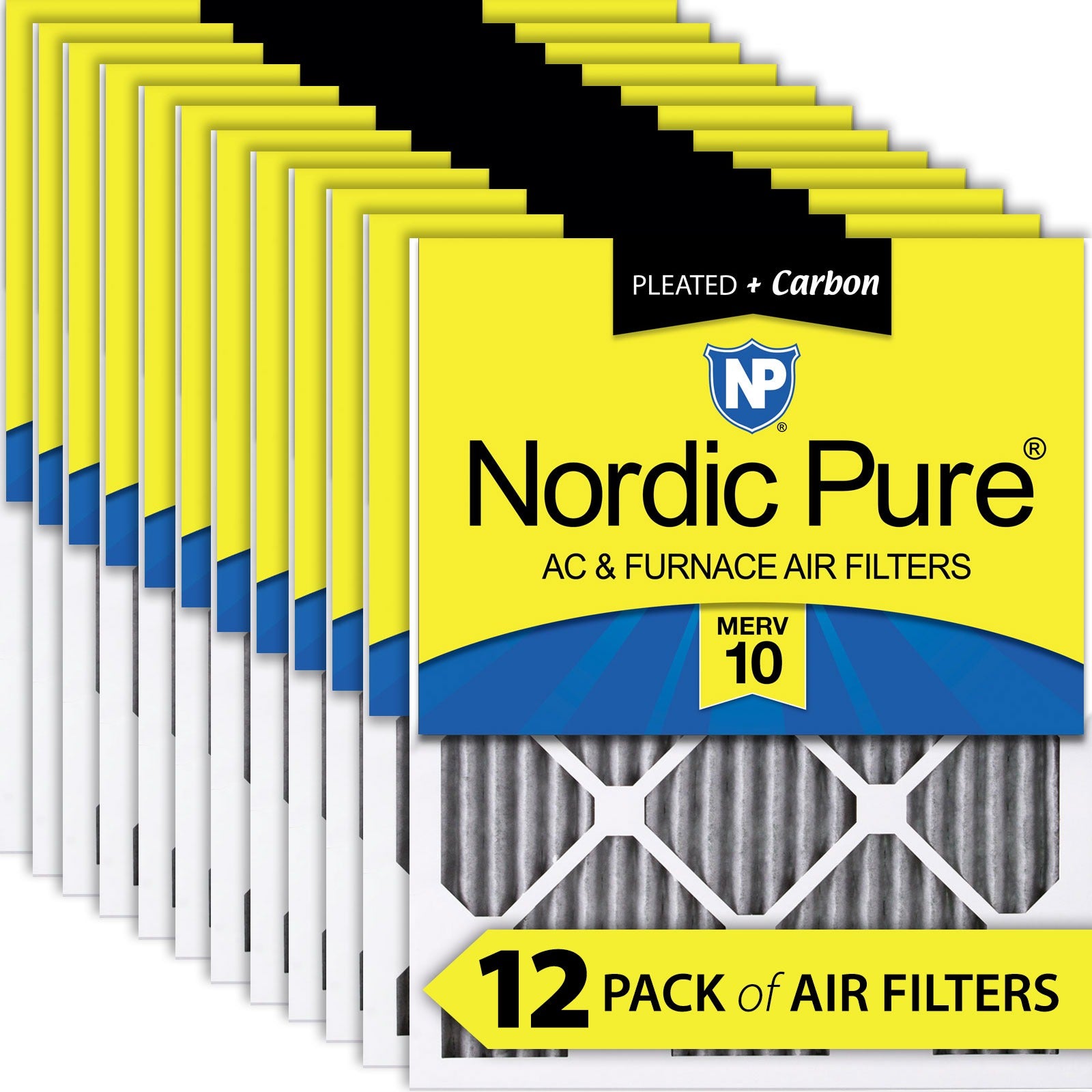 NORDIC PURE Nordic Pure 10x18x1ExactCustomM10+C-12 Merv 10 Filter 12pk