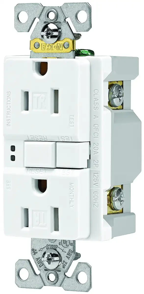 EASTMAN Eastman 62168 Self-Test GFCI Receptacle 15A (Slim) 62168