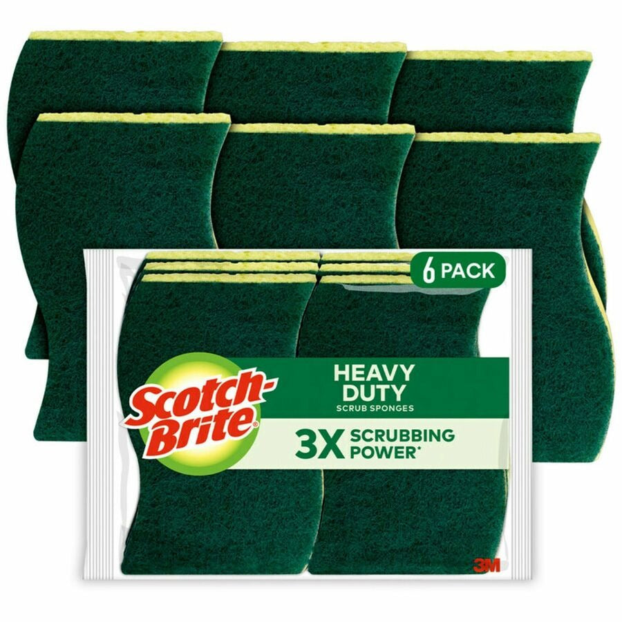 3M 3M MMM426 Scotch-Brite heavy-duty scrub sponge (4.5 x 2.7 x 0.6 in / 6 pack)