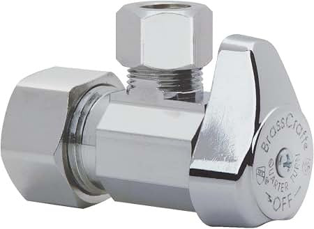 BRASSCRAFT Brasscraft G2CR19X CD 1/4 Turn Angle Stop Valve 5/8 x 3/8 in