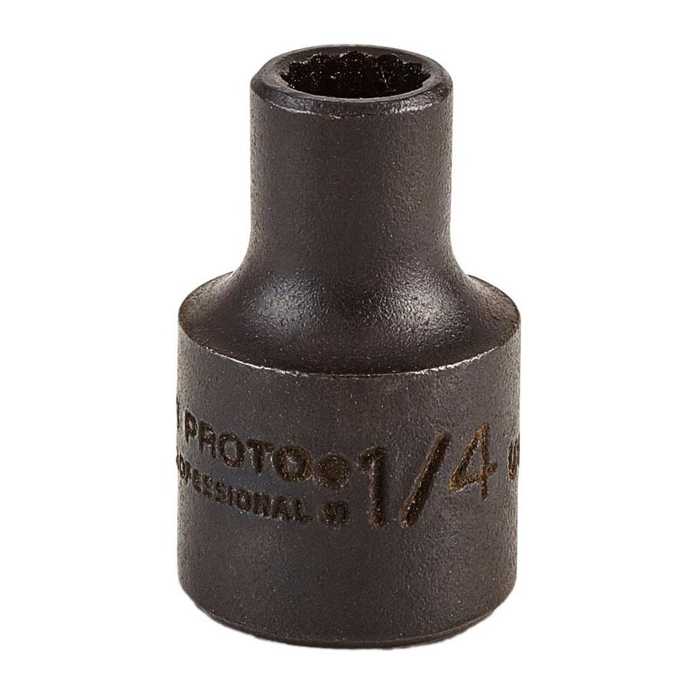 PROTO Proto J5208B 1/4 Inch 12-point Hand Socket 3/8 Drive