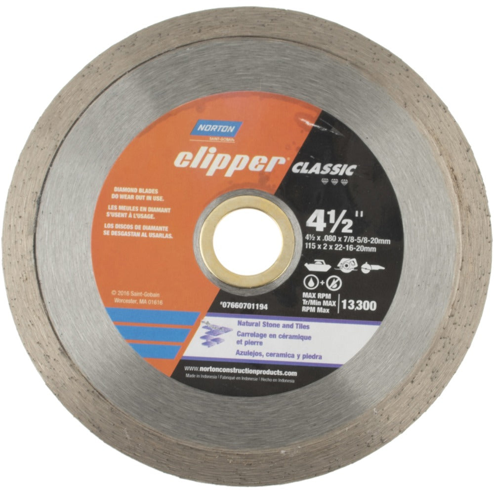 NORTON Norton 07660701194 Diamond Saw Blade 4-1/2 in Wet Dry Cut