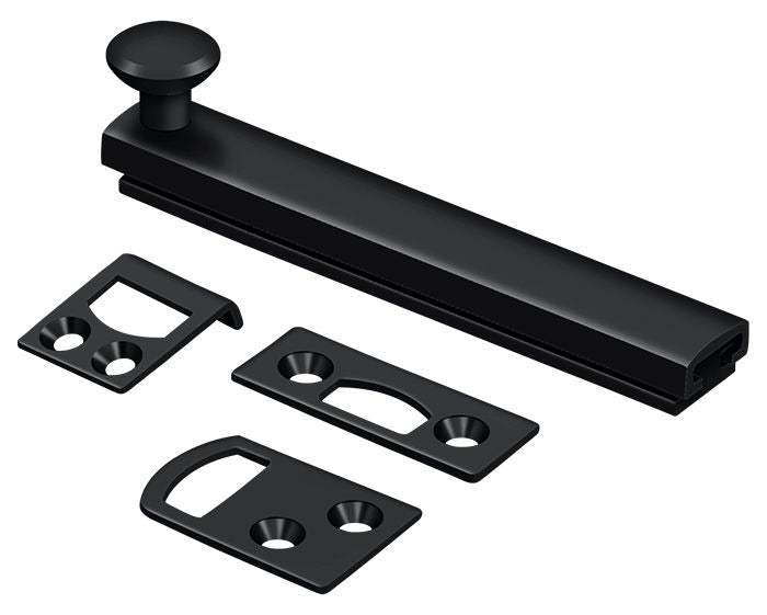DELTANA Deltana 4SBCS19 Surface Bolt Concealed Screw Black 4 in