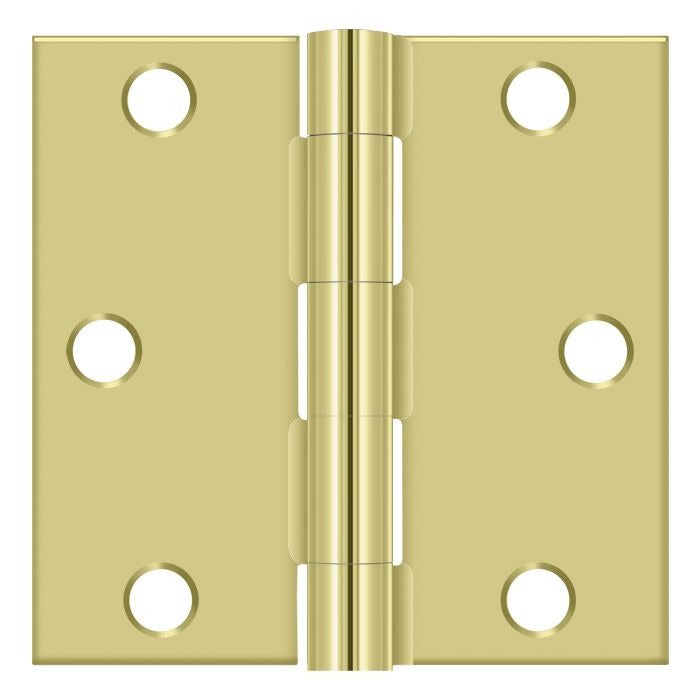 DELTANA Deltana S33U3-R Square Door Hinge 3x3 Bright Brass