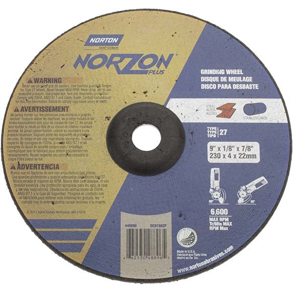 NORTON Norton 66253048896 Type 27 Depressed Center Wheel 9 in