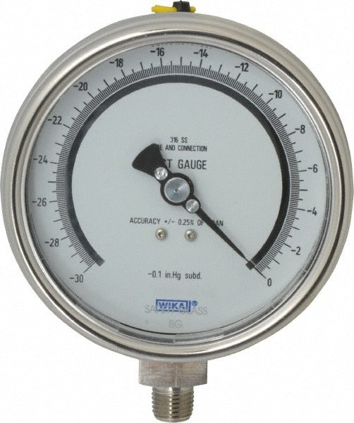 WIKA Wika 4220013 Pressure Gauge 0-30 Psi 4 in Dial Npt Lower Mount