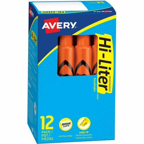 AVERY Avery AVE24050 Fluorescent Orange Chisel Tip Highlighter