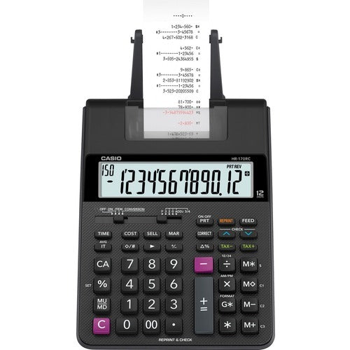 CASIO Casio CSOHR170RC Printing Calculator 12-digit Dual Power