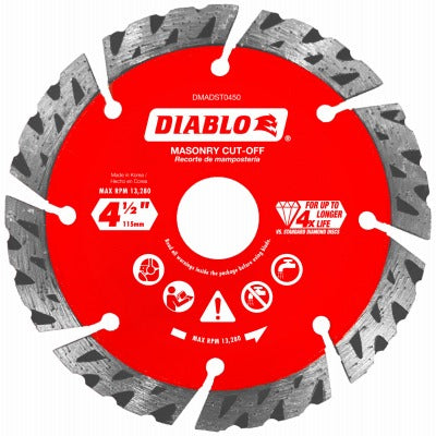 DIABLO Freud DMADST0450 4.5 in Diamond Turbo Disc Masonry 5 Pack