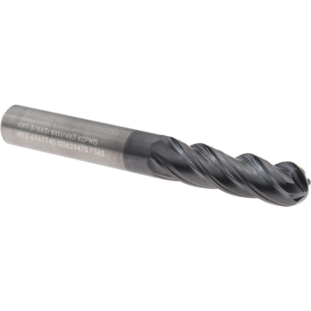 KENNAMETAL Kennametal 6767740 Ball End Mill 3/8 in 4 Flute Solid Carbide
