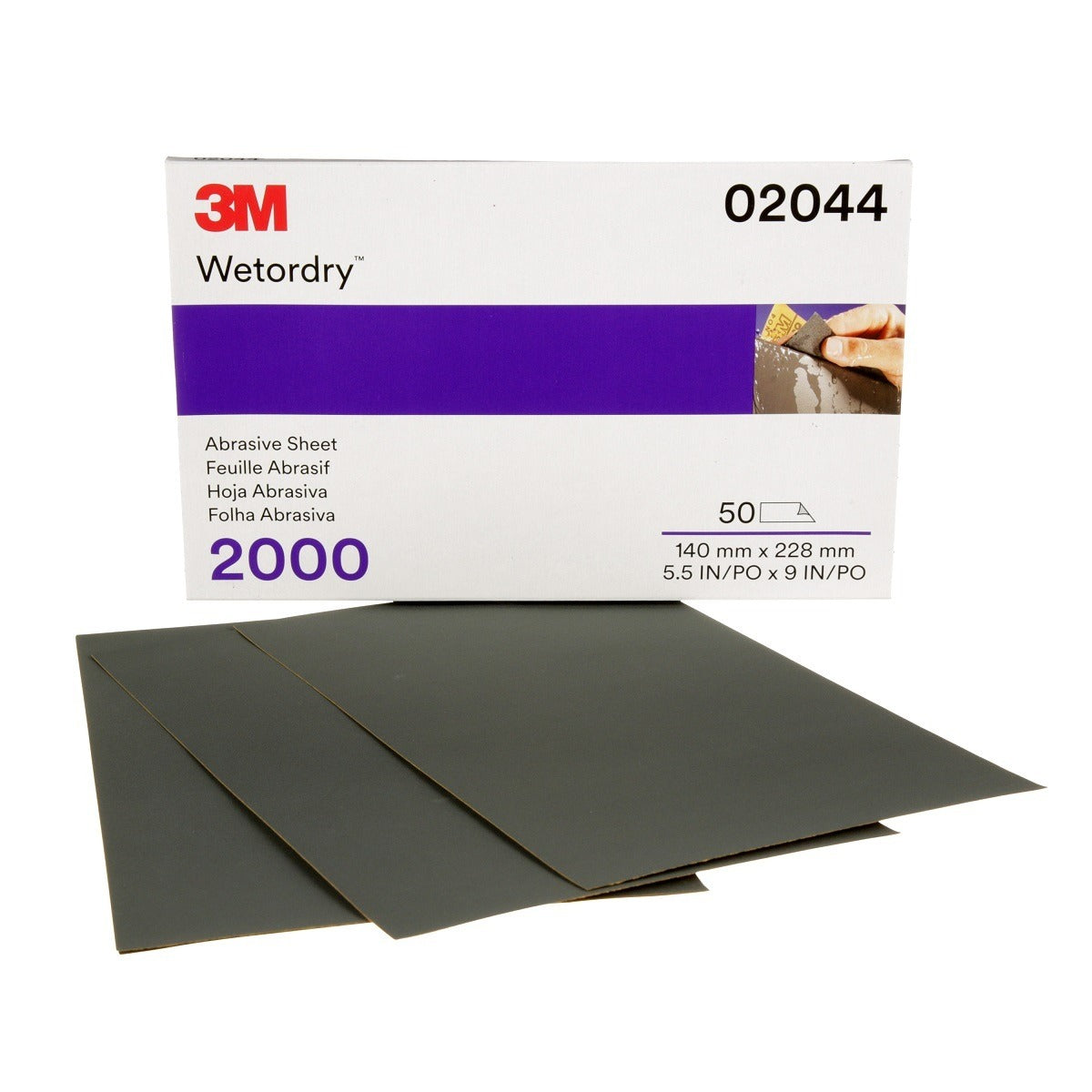 3M 3M 7000028328 Wetordry Abrasive Sheet 2000 Grit (5.5 x 9 in / 50 Sheets) 3MA051131-02044
